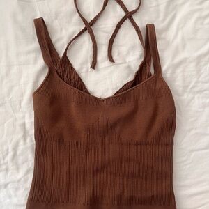 Chocolate Brown Ribbed Camisole